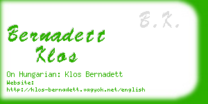 bernadett klos business card